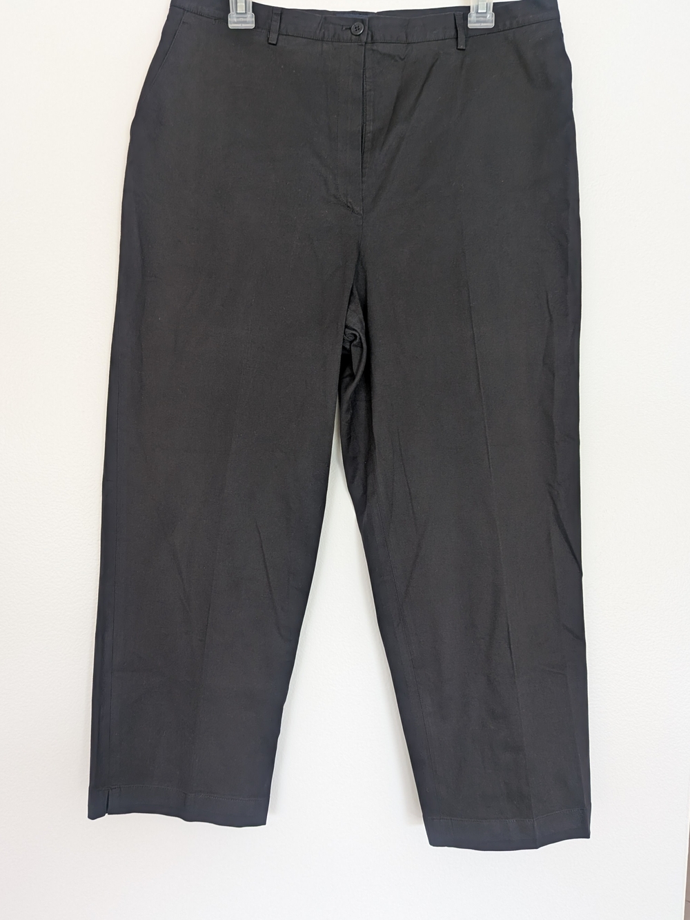 Burberry Black Button Zip Logo Accent Women's Golf  Dress Pants Cotton Blend - Picture 2 of 14